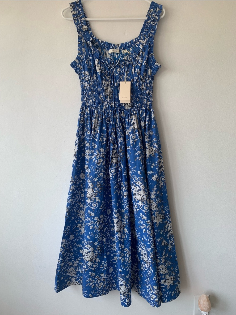NWT Doen Emmaretta Cotton Poplin Smocked Midi Maxi Dress Jardins De La Fontaine